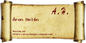 Áron Helén névjegykártya